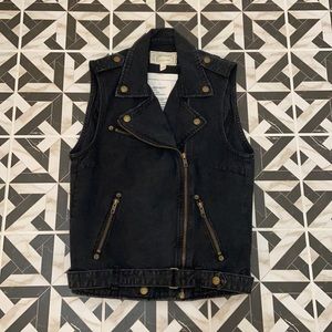 Current/Elliott Denim Biker Vest jacket 1